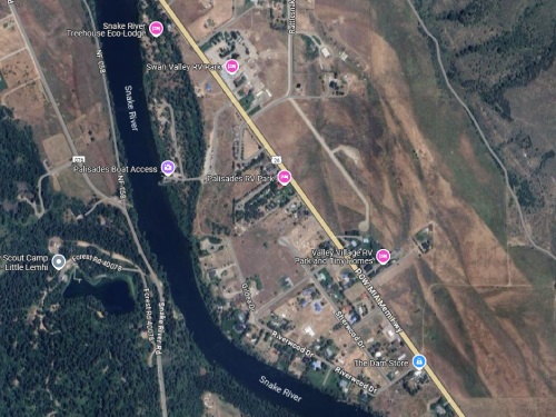 Map and directions to Palisades Cabins and RV Park